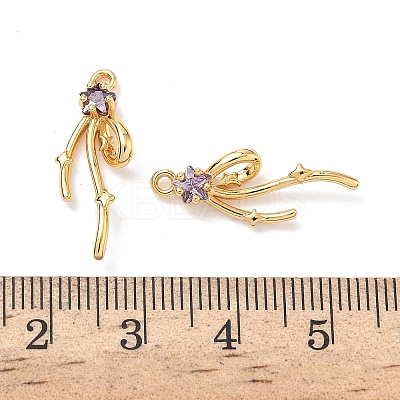 Brass Micro Pave Cubic Zirconia Pendants KK-A281-21G-03-1