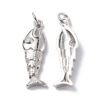 Rack Plating Brass Micro Pave Cubic Zirconia Pendants KK-F845-16P-1