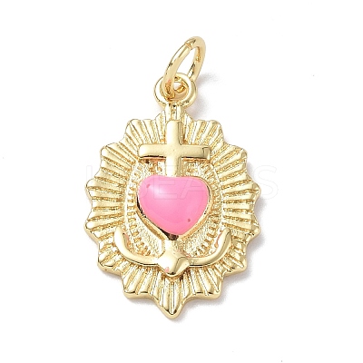 Eco-Friendly Rack Plating Brass Enamel Pendants KK-F845-32G-1