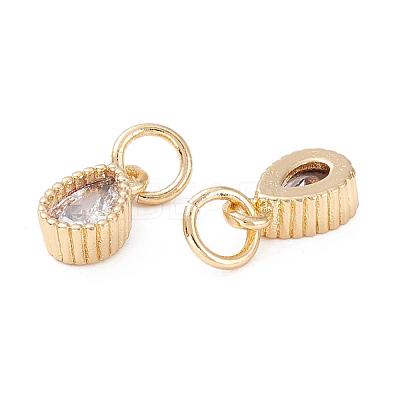 Brass Micro Pave Cubic Zirconia Charms ZIRC-E145-76G-1