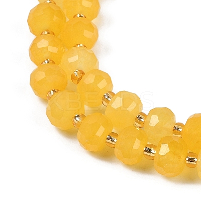 Natural Yellow Agate(Dyed & Heated) Beads Strands G-H057-A14-03-1