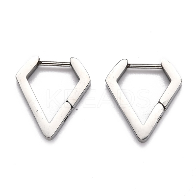 Tarnish Resistant 304 Stainless Steel Huggie Hoop Earrings STAS-H156-17B-P-1