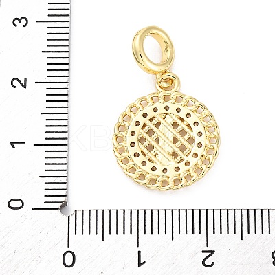 Brass Clear Cubic Zirconia European Dangle Pendants KK-D325-28G-07-1