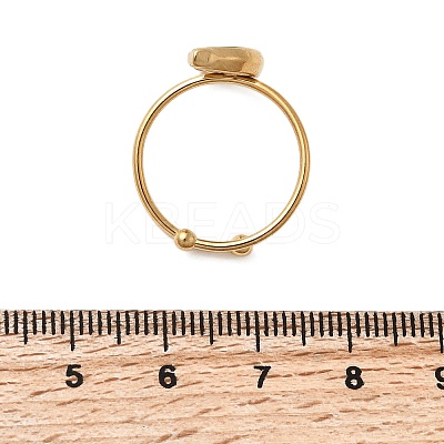 Adjustable 304 Stainless Steel Enamel Cuff Rings for Women LS-RJEW-B152-01G-01-1