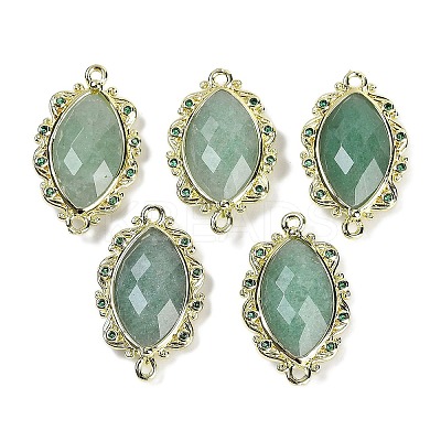 Natural Green Aventurine Faceted Horse Eye Links G-B126-02G-04-1