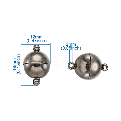 Round Brass Magnetic Clasp KK-TA0007-44B-1