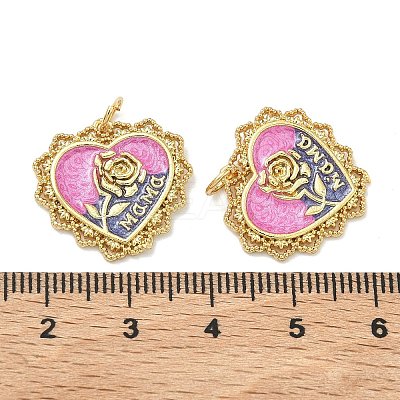 Mother's Day Brass Enamel Pendants KK-G555-15G-02-1
