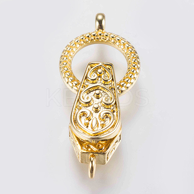 Brass Fold Over Magnetic Clasps X-KK-G338-01G-1