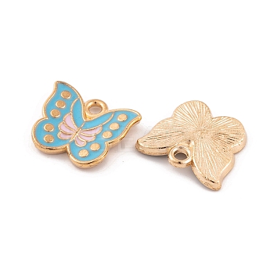 Light Gold Plated Alloy Enamel Pendants FIND-Q100-04KCG-1