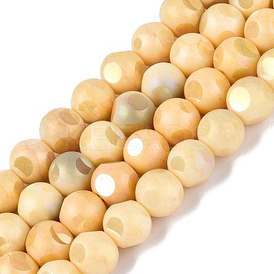 Ombre Effect Dyed Electroplate Opaque Glass Beads Strands EGLA-Q130-01A-22-1