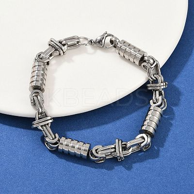 201 Stainless Steel Link Chain Bracelets for Men Women BJEW-B143-08-1