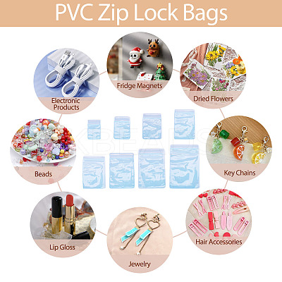 40Pcs 8 Styles Transparent PVC Anti Oxidation Resealable Bags AJEW-TA0002-40B-1