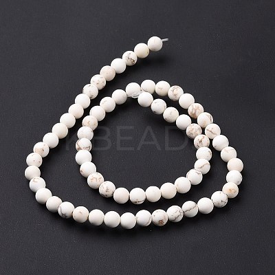 Natural Magnesite Round Bead Strands X-G-L358-4mm-02-1