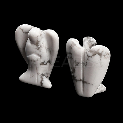 Natural Howlite Gemstone Carved Angle Figurines GG-CBA8396-A17-1