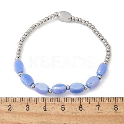 304 Stainless Steel Beads Stretch Breacelets for Women BJEW-M054-01P-02-1