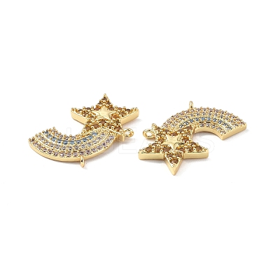 Brass Micro Pave Colorful Cubic Zirconia Connector Charms KK-E068-VF321-1