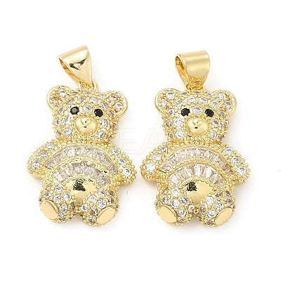 Brass Micro Pave Cubic Zirconia Pendants KK-H441-05B-G-1