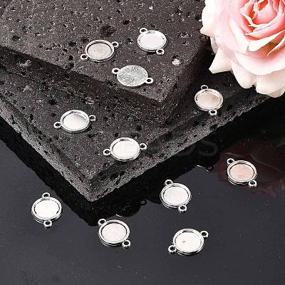 Tibetan Style Alloy Cabochon Connector Settings TIBE-M022-10AS-1