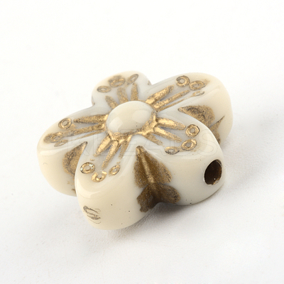 Flower Plating Acrylic Beads LS-X-PACR-Q102-138A-1