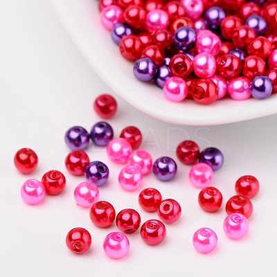 Valentine's Mix Glass Pearl Beads Sets HY-X006-4mm-10-1