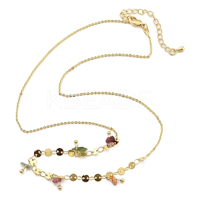 Brass Rolo & Flat Sequin Chains Necklaces for Women NJEW-D302-55-1