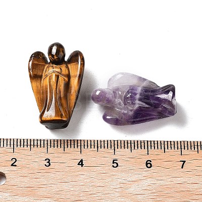 Natural & Synthetic Gemstone Carved Angel Statues Ornament G-P525-16-1