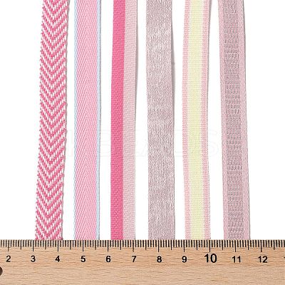 18 Yards 6 Styles Polyester Ribbon SRIB-Q022-D04-1