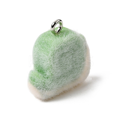 Flocking Opaque Resin Pendants RESI-G123-01W-1