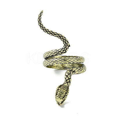 Snake Alloy Cigarette Holder Ring RJEW-K275-26AB-1