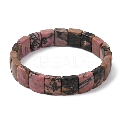 Natural Hypersthene Beaded Stretch Bracelets for Unisex G-K303-02C-1