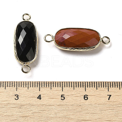 Natural Mixed Gemstone Faceted Connector Charms G-K354-01KCG-1