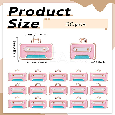 50Pcs Alloy Enamel Pendants ENAM-LP0002-01-1