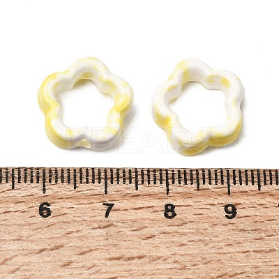 Flower Hollow Glazed Porcelain Bead Frame PORC-A034-09E-1