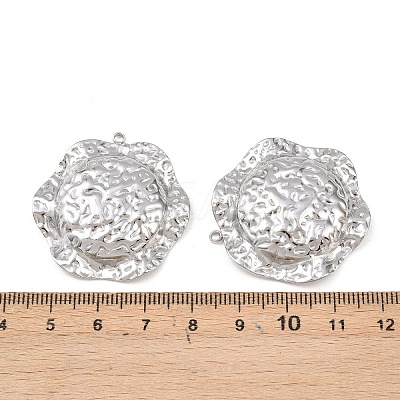 Hammered 304 Stainless Steel Pendants STAS-P424-07P-1