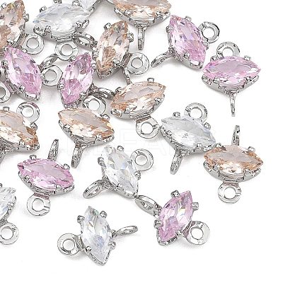 SHEGRACE Brass Pave Cubic Zirconia Horse Eye Connector Charms XGRQ2O035-436P-1