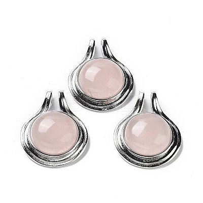 Natural Rose Quartz Pendants G-M405-06P-03-1