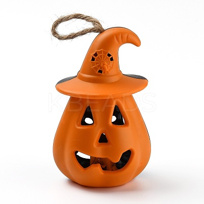 Halloween Resin LED Pumpkin Jack-O'-Lantern Light AJEW-Z004-02B-1