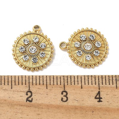 304 Stainless Steel Rhinestone Pendants STAS-I322-47G-1