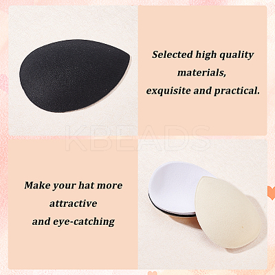 6Pcs 3 Colors EVA Cloth Teardrop Fascinator Hat Base for Millinery AJEW-FG0002-81-1
