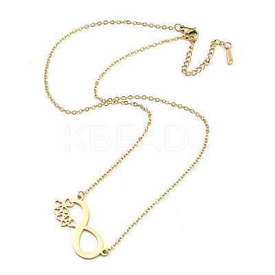 304 Stainless Steel Heart Infinity Pendant Necklaces for Women LS-NJEW-A012-02G-1