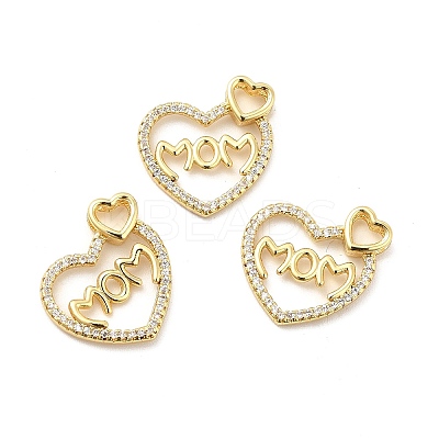 Rack Plating Brass Micro Pave Cubic Zirconia Pendants KK-K270-28G-1