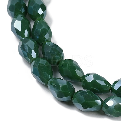 Opaque Solid Color Electroplate Glass Beads Strands EGLA-N013-P8mm-B04-1