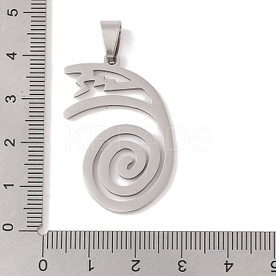 Non-Tarnish Reiki Symbol 201 Stainless Steel Pendants STAS-A094-03C-P-1