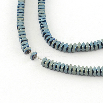 Faceted Square Electroplate Non-magnetic Synthetic Hematite Bead Strands G-S203-24E-1