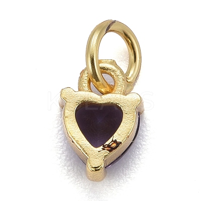 Brass Micro Pave Cubic Zirconia Charms KK-P192-08-G03-1