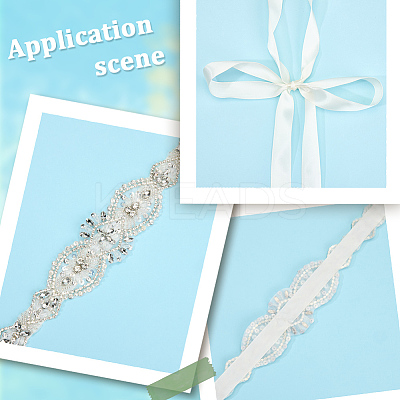Flower Full Crystal Rhinestone Handmade Bridal Belts for Wedding Dresses AJEW-WH20006-233B-02-1