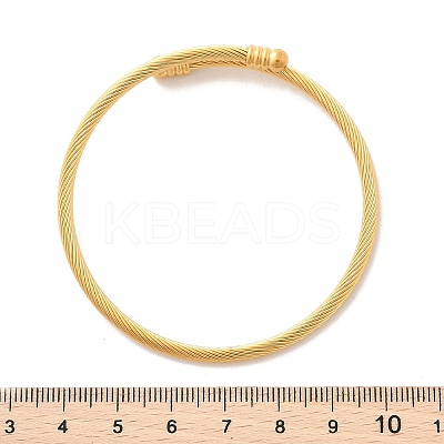PVD Vacuum Plating 304 Stainless Steel Open Cuff Bangle with Oval Beaded BJEW-C031-01G-1