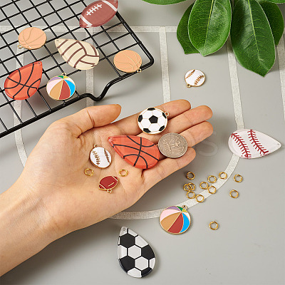 DIY Sports Themed Pendants Jewelry Making Finding Kits DIY-PJ0001-35-1