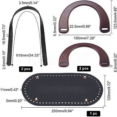2Pcs Wood Bag Handles FIND-WR0001-43B-1