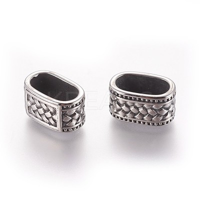 304 Stainless Steel Slide Charms/Slider Beads STAS-P237-28AS-1